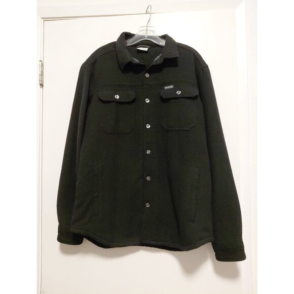 Columbia Mens Windard IV Shirt Jacket Sherpa Lined Medium Black - Picture 1 of 11